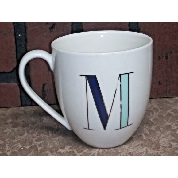 Kate Spade LENOX Coffee Mug "M" Monogram Initial KATE SPADE "It's Personal" NY - Picture 2 of 6